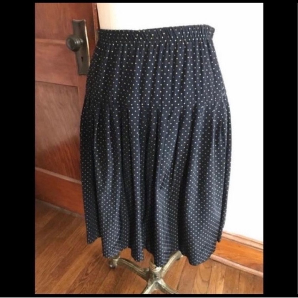 Vintage Black Polka Dot A-Line Skirt